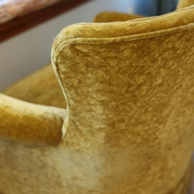 Velvet Yellow Club Chair (1 of 2)