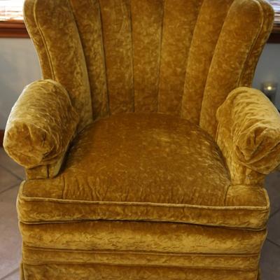 Velvet Yellow Club Chair (1 of 2)