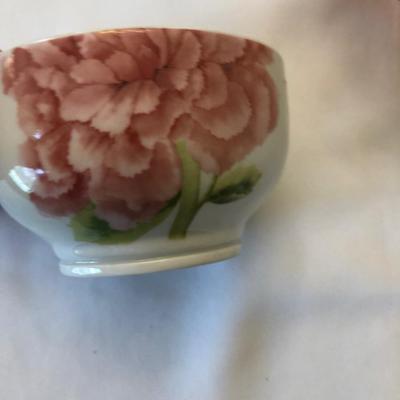 Pink Depression Glass, Fenton Ruffle Dish and Target Rose Bowl