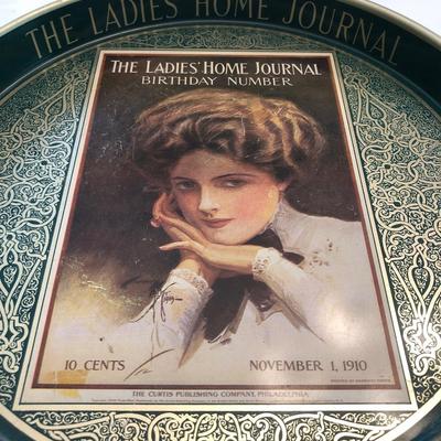 Ladies Home Journal Metal Serving Tray and Large Ceramic Bowl