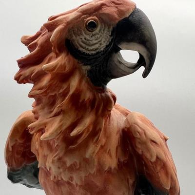 GIUSEPPE ARMANI SCULPTURE STATUE FIGURINE SCARLET MACAW