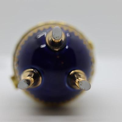 Porcelain Colbalt Blue & Gold Egg