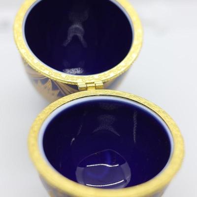 Porcelain Colbalt Blue & Gold Egg