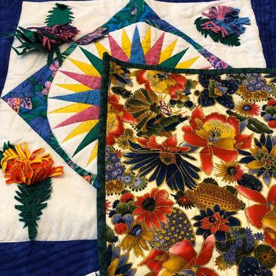 Very colorful, handmade quilt