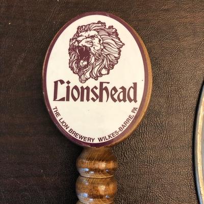 Lionshead Bar Tap Handle and Gold Pan