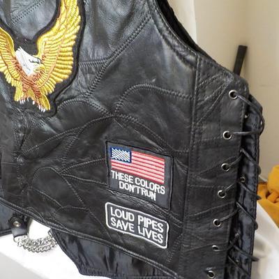 New Never worn Motorcycle Leather Jacket. est.$85 to$ 150.