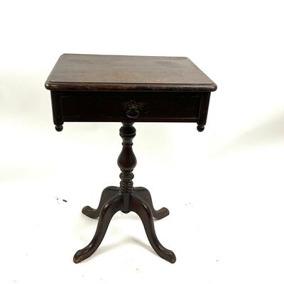 907 Vintage Small Mahogany Single Drawer Stand