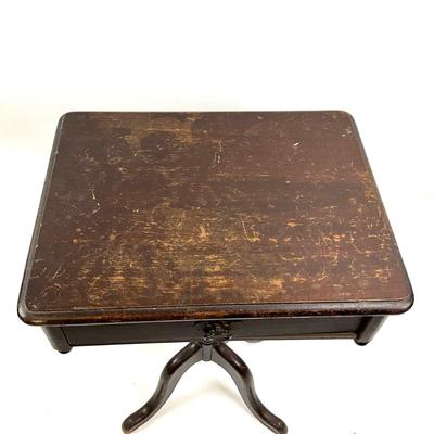 907 Vintage Small Mahogany Single Drawer Stand