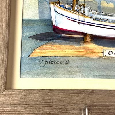 909 Framed Original "Chesapeake Bay Buy-Boat" Watercolor by Virginia Perram