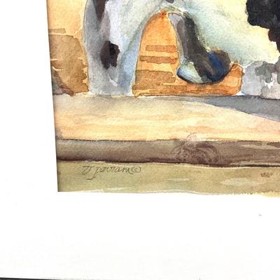 912 Original Watercolor of "Dairy Cows" by Virginia Perram