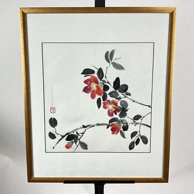913 Original Asian Blossom Watercolor by Virginia Perram