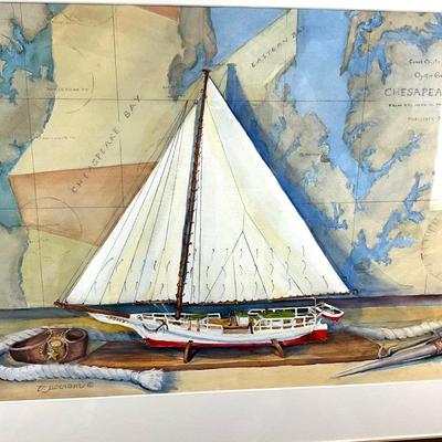 914 Original "Chesapeake Relics II" Watercolor by Virginia Perram