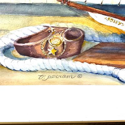 914 Original "Chesapeake Relics II" Watercolor by Virginia Perram