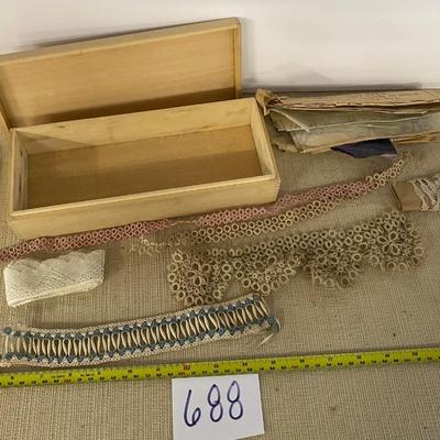 Vintage Wooden Box and Lace