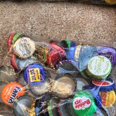 Vintage Glass Pickle Jar and Bottle Caps