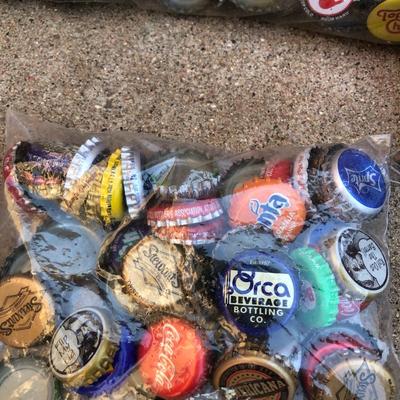 Vintage Glass Pickle Jar and Bottle Caps