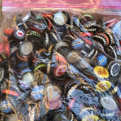 Vintage Glass Pickle Jar and Bottle Caps