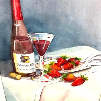 919 Original "Chocolate Kiss" Watercolor by Virginia Perram