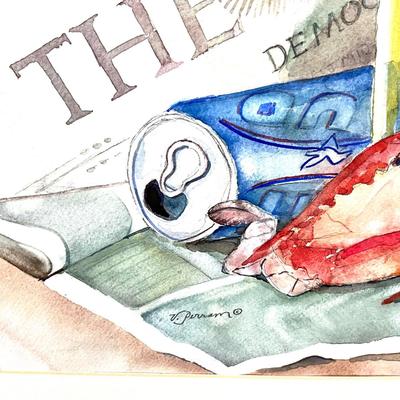 922 Original "Local Crabs" Watercolor by Virginia Perram