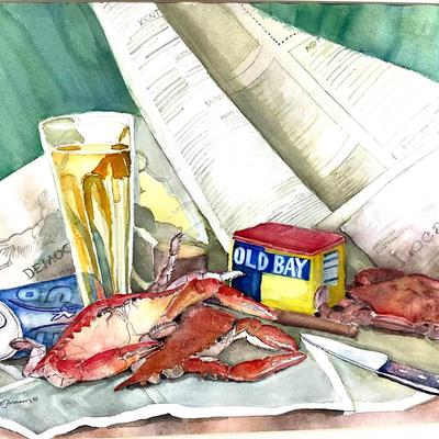 922 Original "Local Crabs" Watercolor by Virginia Perram
