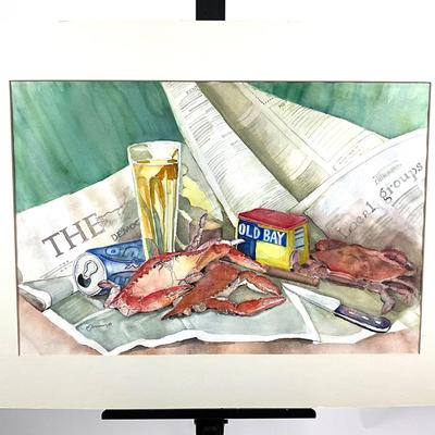 922 Original "Local Crabs" Watercolor by Virginia Perram