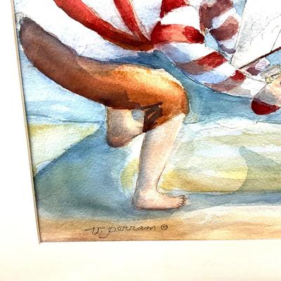 923 Original "Boys with Boat" Watercolor by Virginia Perram