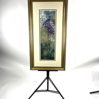 927 TerryIsaac Blue Bird Wysteria Framed Print