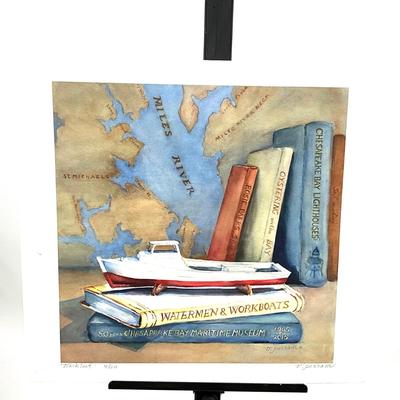 931 Original "Waterman & Workboats" Signed & Numbered Lithograph by Virginia Perram