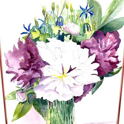 932 Original "Peonies" Watercolor by Virginia Perram