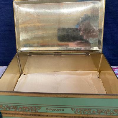 Vintage Tin and Handkerchiefs