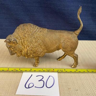 Vintage Copper or Brass Bison Sculpture