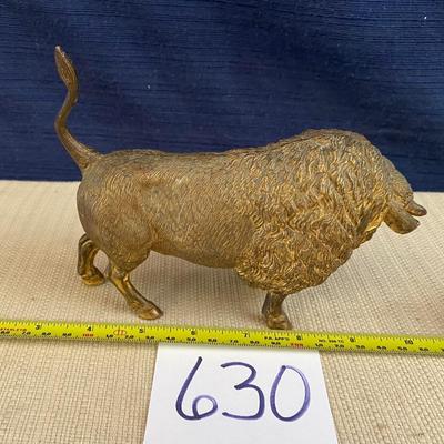 Vintage Copper or Brass Bison Sculpture