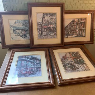 Set of 5 Wooden Framed Prints