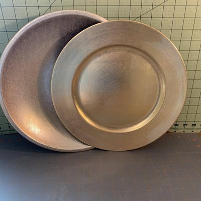 Set of 12 Gold Charger Plates and 1 bowl