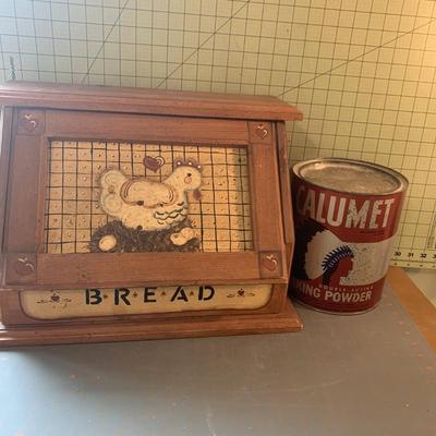 Breadbox With Calumet Baking Powder Tin