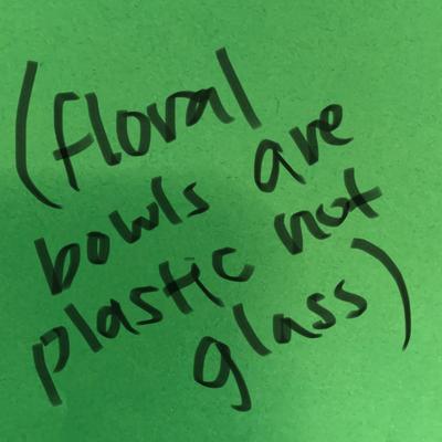 Glassware: Pyrex Bowls & Tray + Plastic Floral bowls