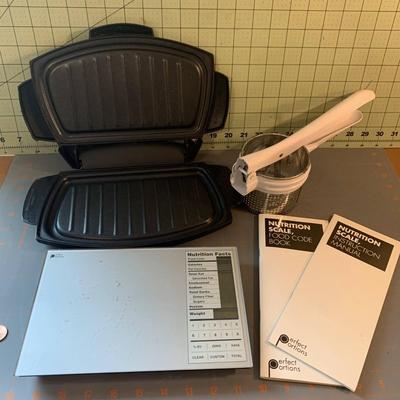Portable Griller + Digital Nutrition Food Scale