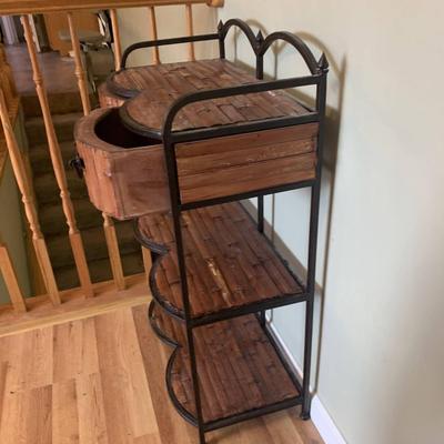 Double Sided Wooden Table Shelf