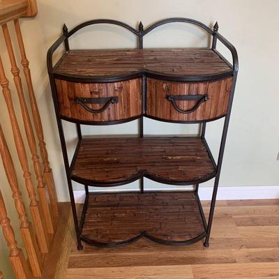 Double Sided Wooden Table Shelf