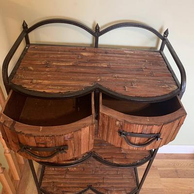Double Sided Wooden Table Shelf