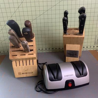 Chefman Knife Sharpener With 10 Knives