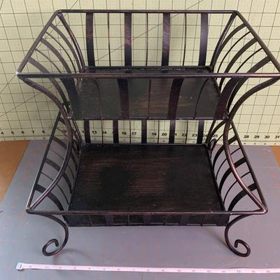 2 Tier Iron Basket Stand