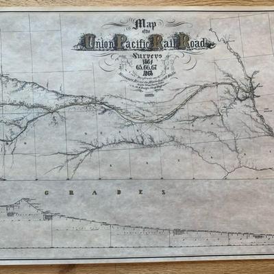 Map Of Union Pacific Rail Road 1864