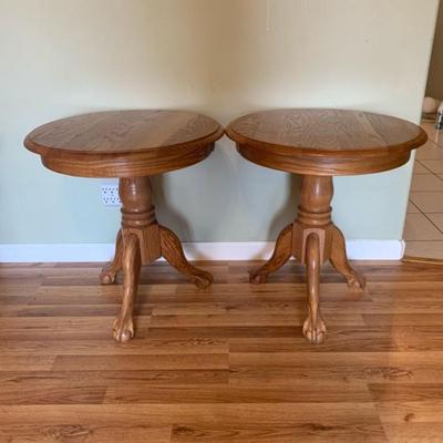 Pair of Oak Wooden Pedestal tables