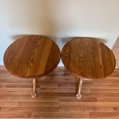 Pair of Oak Wooden Pedestal tables