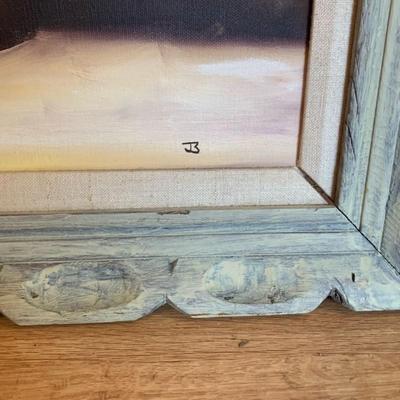 Vintage Floral Painting in Frame