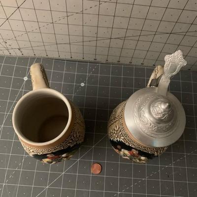 Lidded Beer Stein set of 2 - Made in Brazil