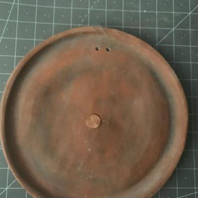 Small Mayan Calendar Wall Hanging, Clay Aztec Hanging Plaque, Nine Inch Round Mayan Artwork Aztec Gods