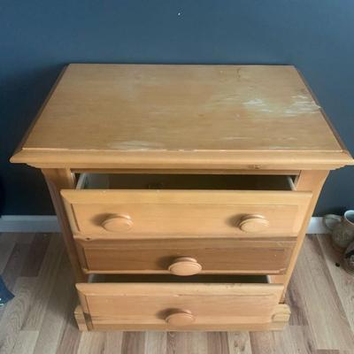 Florida Drawers Nightstand Solid Pine Wood Bedside Table