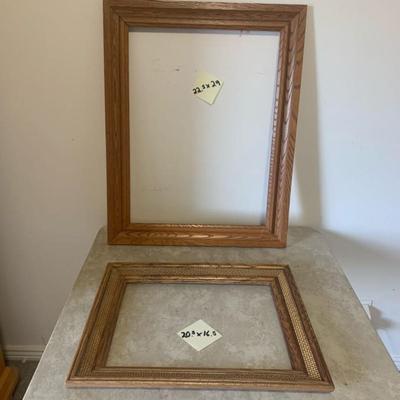 2 different sized Vintage Wood Empty Picture Frames